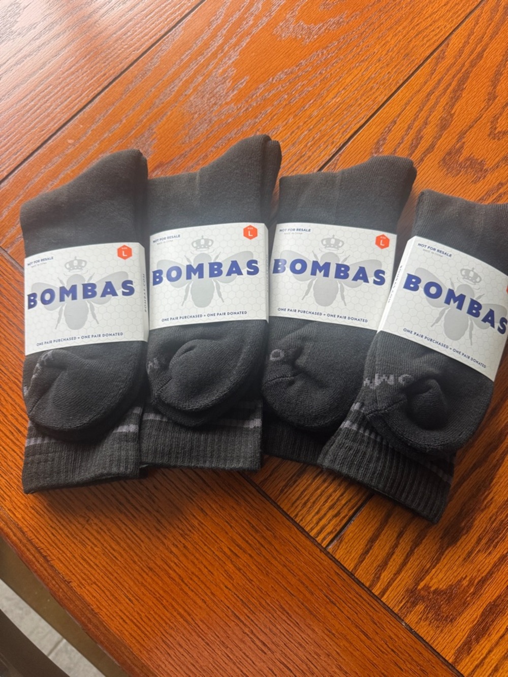 Bombas Black Crew Athletic Socks - 4 Pair Pack